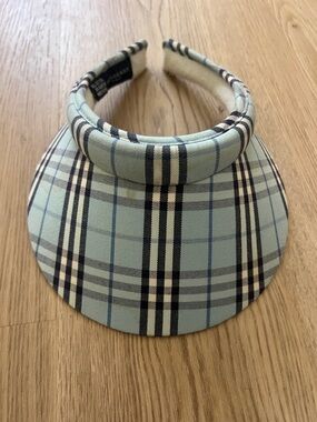 Burberry Golf Vintage Light Blue Plaid Visor